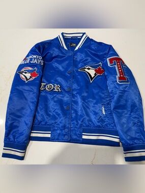 Toronto Blue Jays old school Satin Bomber Jacket - Royal Blue